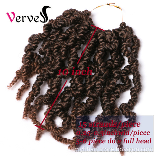 Synthetic Crochet Hair Extensions 10 inch 15 strands/pack Ombre Crochet Twist Braids Fiber Spring Pre-twisted Braids